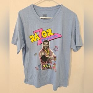 WWE AUTHENTIC Legends RAZOR RAMON Nerds T SHIRT Scott Hall Mens Large Bad Guy